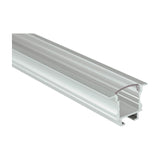 LYYT 1m recessed T-style aluminium LED profile with clear polycarbonate cover and flush mounting flanges, shown on a white background.