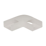 LYYT translucent polycarbonate 90-degree corner connector for Short Crown LED profile, shown on a plain white background.