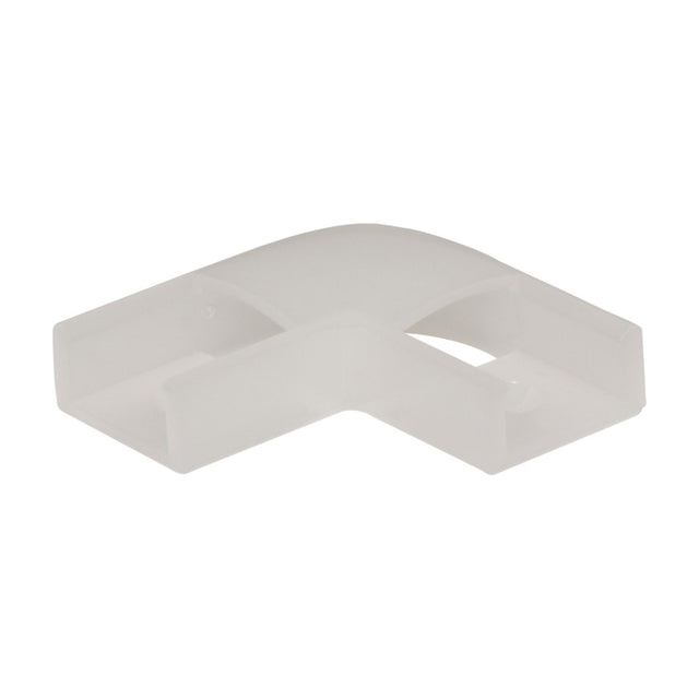 LYYT translucent polycarbonate 90-degree corner connector for Short Crown LED profile, shown on a plain white background.