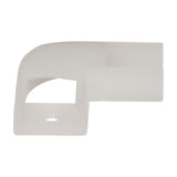 LYYT Short Crown translucent polycarbonate 90-degree corner connector for LED profile, shown side-on against a plain white background.