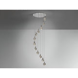 Aquaria 12 Light LED Glass Custer Pendant 80W 3000K - Chrome/Transparent