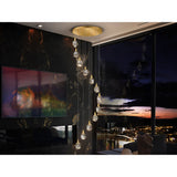 Aquaria 12 Light LED Glass Custer Pendant 80W 3000K - Matte Gold/Transparent