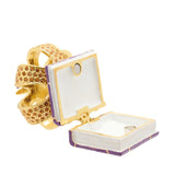 Fairy Crown on Book Metal Trinket Box with Hinged Lid - Gold