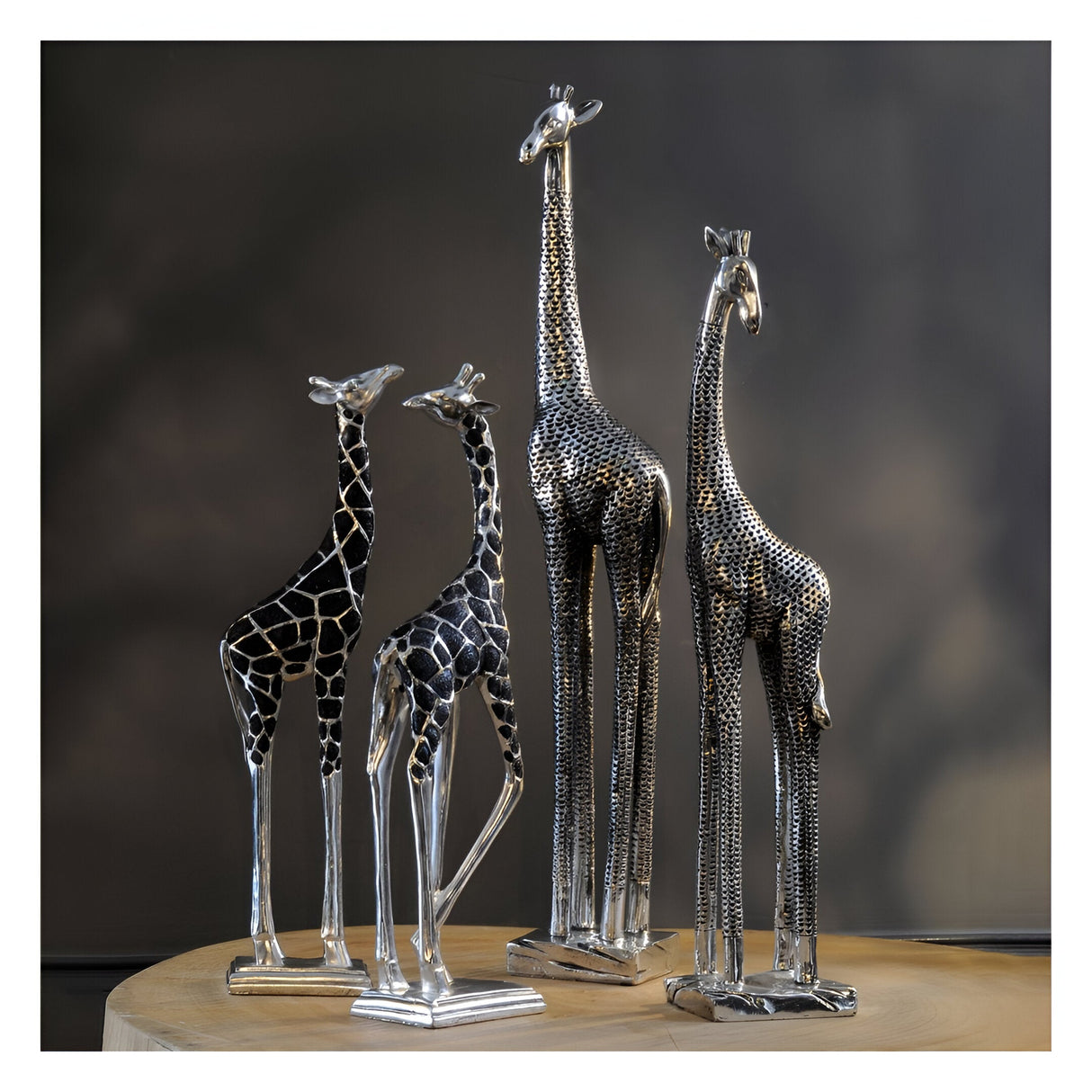 Silver Giraffe Large Figurine - 57.8cm