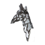 Textured Resin Giraffe Head Wall Art – Silver
