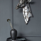 Textured Resin Giraffe Head Wall Art – Silver