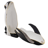Jewelled Large Penguin and Chick Metal Trinket Box - White