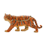 Walking Tiger Metal Trinket Box with Hinged Lid - Orange