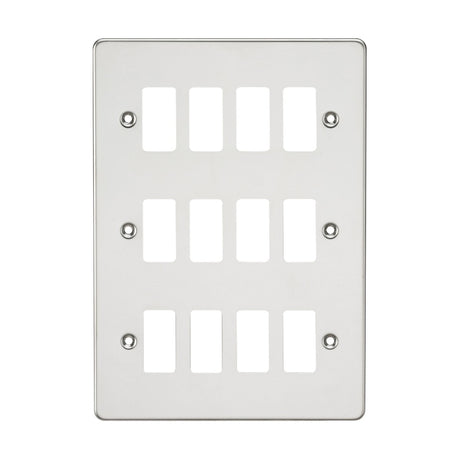 Flat plate 12G grid faceplate - polished chrome