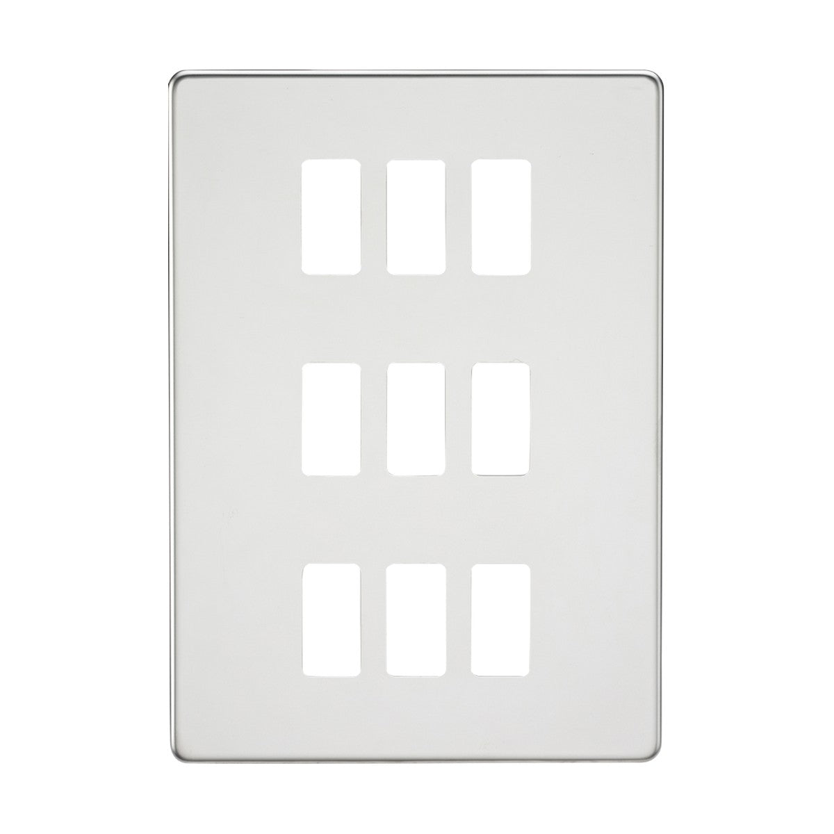 Screwless 9G grid faceplate - polished chrome