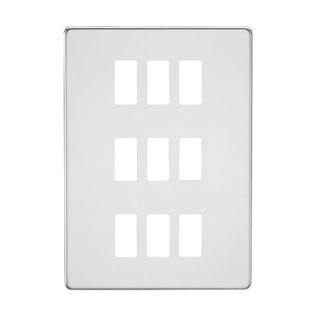 Screwless 9G grid faceplate - polished chrome