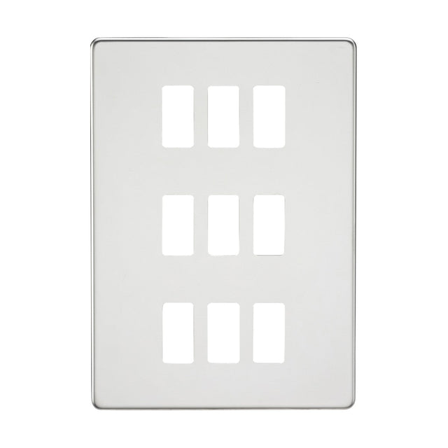 Screwless 9G grid faceplate - polished chrome