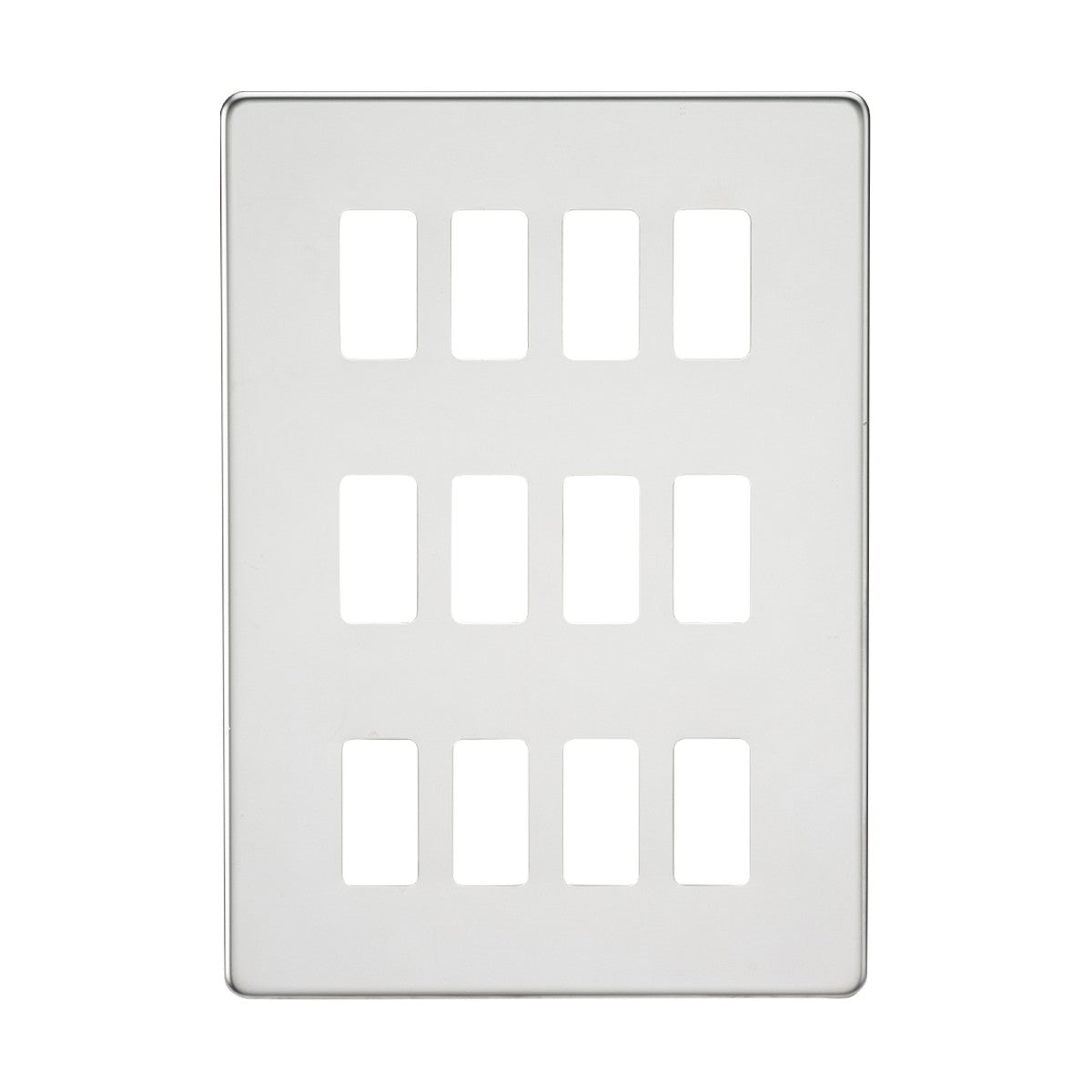 Screwless 12G grid faceplate - polished chrome