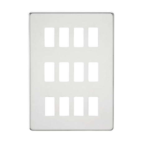 Screwless 12G grid faceplate - polished chrome