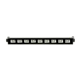 QTX UVB-9 UV LED bar by AVSL with nine 3W ultraviolet LEDs in a black metal housing, end mounting brackets, shown on a white background.
