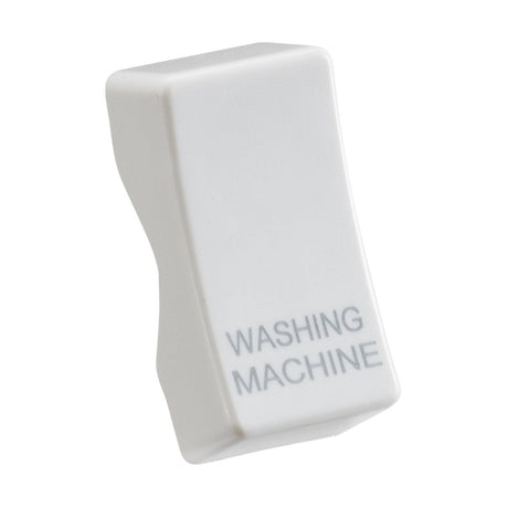 A Rocker Cover with laser-printed "WASHING MACHINE" labeling, crafted from durable thermoset resin, is positioned on a plain background, slightly angled to the left.