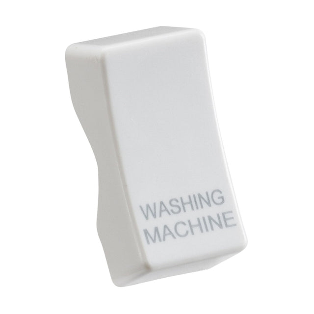 A Rocker Cover with laser-printed "WASHING MACHINE" labeling, crafted from durable thermoset resin, is positioned on a plain background, slightly angled to the left.