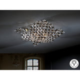 Saten 4 K9 Crystals Small Flush Light - Chrome