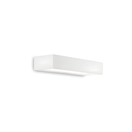 The Quantum LED Wall Light 8W 3000K - White, 30cm is a rectangular wall-mounted fixture featuring a simple, modern design. It emits a soft, ambient glow and seamlessly enhances spaces as an energy-efficient lighting solution against a plain white background.