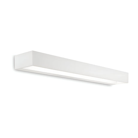 The Quantum LED Wall Light 8W 3000K - White, 60cm features a modern rectangular design that beautifully enhances contemporary interiors. Its white finish provides a gentle and uniform glow, promoting energy efficiency. When mounted on a simple wall, it contributes to a sleek and clean aesthetic in any room.