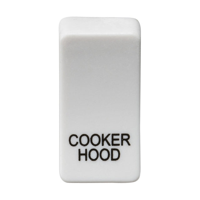 A sleek white switch cover labeled "COOKER HOOD" in black, enhanced with a durable ABS finish.