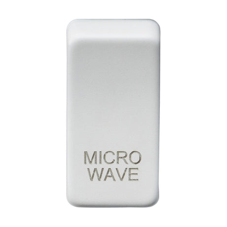 The Switch Cover "Marked MICROWAVE" in matt white showcases a rectangular design with an interchangeable rocker feature.