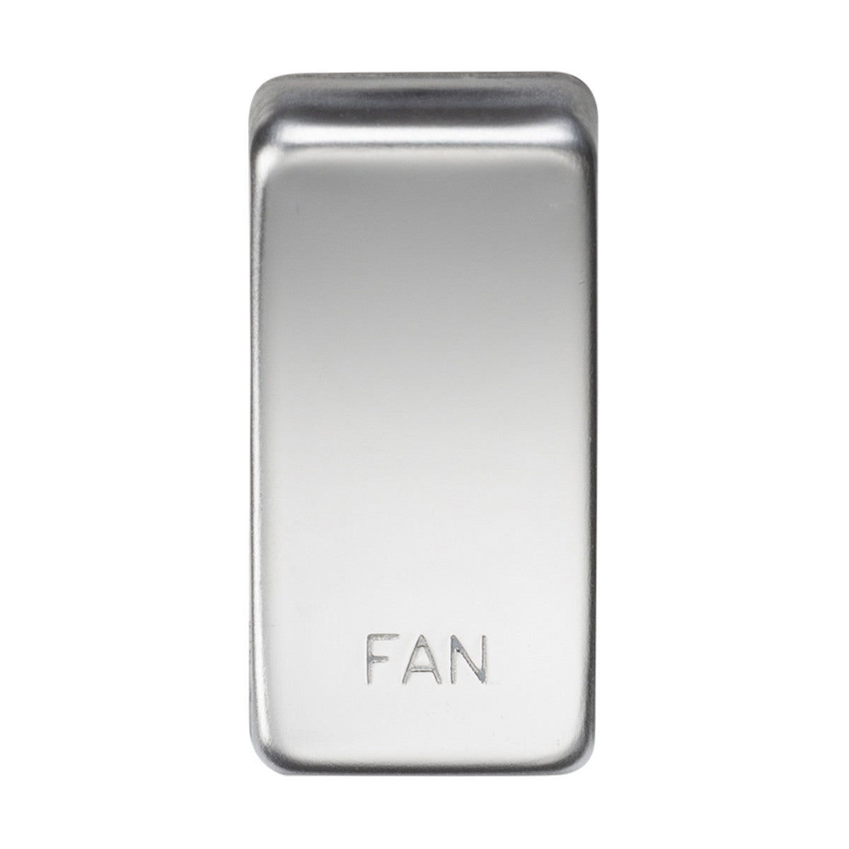 Viewed from above against a plain white background, the Switch Cover "Marked FAN" features a polished chrome finish.