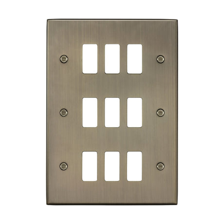 9G Grid Faceplate - Antique Brass