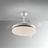 Vento CCT Dimmable LED Retractable Blades Ceiling Fan Light - White/Bronze