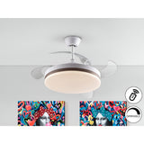 Vento CCT Dimmable LED Retractable Blades Ceiling Fan Light - White/Bronze