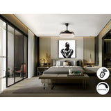Vento CCT Dimmable LED Retractable Blades Ceiling Fan Light - Black/Brown