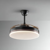 Vento CCT Dimmable LED Retractable Blades Ceiling Fan Light - Black/Brown