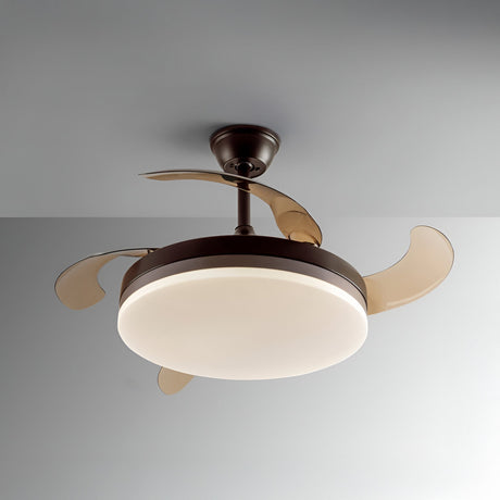 Vento CCT Dimmable LED Retractable Blades Ceiling Fan Light - Brown