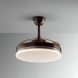 Vento CCT Dimmable LED Retractable Blades Ceiling Fan Light - Brown