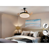 Vento CCT Dimmable LED Retractable Blades Ceiling Fan Light - Black/Gold