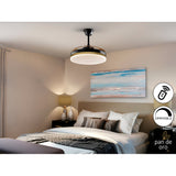 Vento CCT Dimmable LED Retractable Blades Ceiling Fan Light - Black/Gold