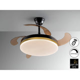 Vento CCT Dimmable LED Retractable Blades Ceiling Fan Light - Black/Gold