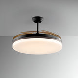 Vento Maxi CCT Dimmable LED Retractable Blades Ceiling Fan Light - Black/Brown