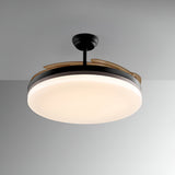 Vento Maxi CCT Dimmable LED Retractable Blades Ceiling Fan Light - Black/Brown