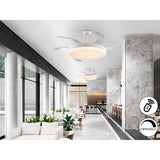 Vento Maxi CCT Dimmable LED Retractable Blades Ceiling Fan Light - White