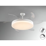 Vento Maxi CCT Dimmable LED Retractable Blades Ceiling Fan Light - White