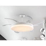 Vento Maxi CCT Dimmable LED Retractable Blades Ceiling Fan Light - White