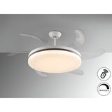Vento Maxi CCT Dimmable LED Retractable Blades Ceiling Fan Light - White/Bronze