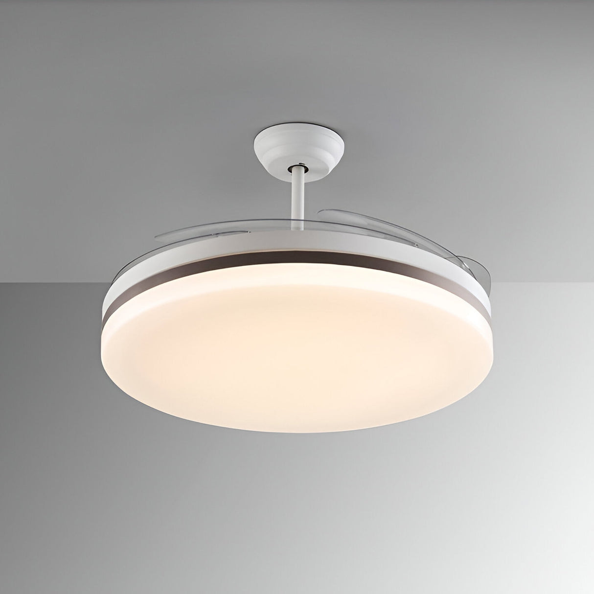 Vento Maxi CCT Dimmable LED Retractable Blades Ceiling Fan Light - White/Bronze