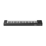 NU-X NTK-61 semi-weighted 61-key MIDI keyboard in black with pitch and modulation wheels, trigger pads, sliders, rotary controls and track pad.
