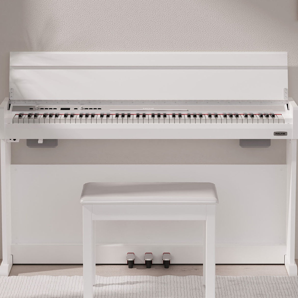 NU-X NCK-330 88-Note Weighted Digital Upright Piano White