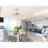 Vento Mini CCT Dimmable LED Retractable Blades Ceiling Fan Light - White/Bronze
