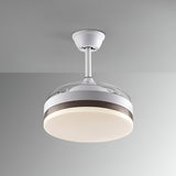 Vento Mini CCT Dimmable LED Retractable Blades Ceiling Fan Light - White/Bronze