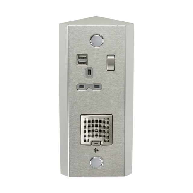 13A 1G Vertical Switched Socket with Dual USB Charger (2.4A) and 3W RMS Bluetooth Speaker