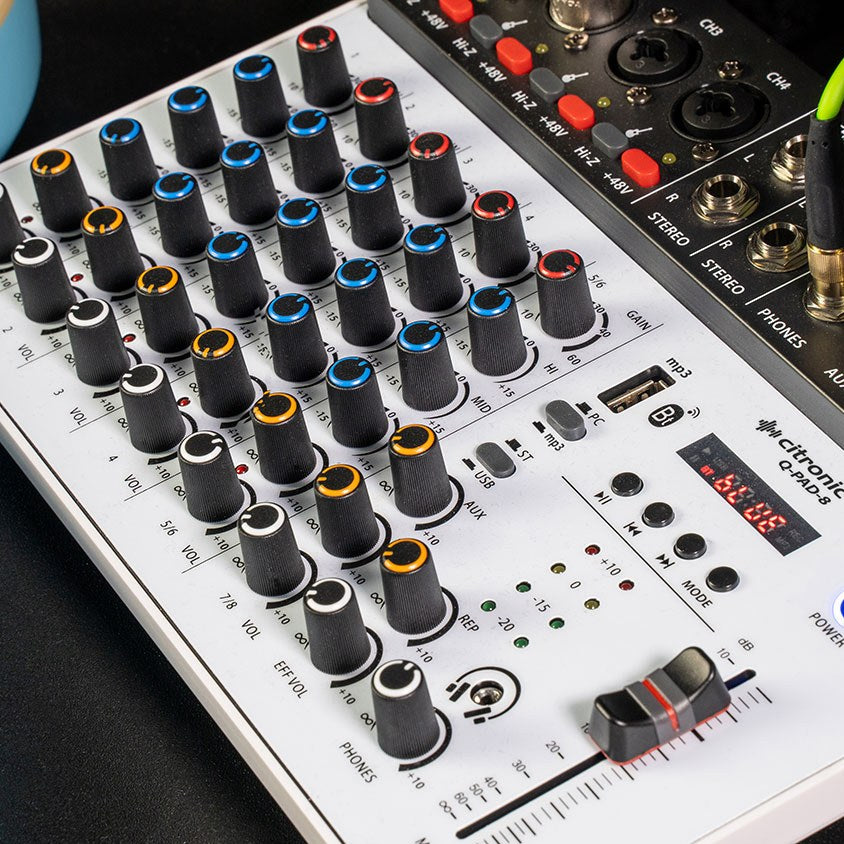 Citronic Q-PAD-8 Compact 8-Channel USB/Bluetooth Mixer